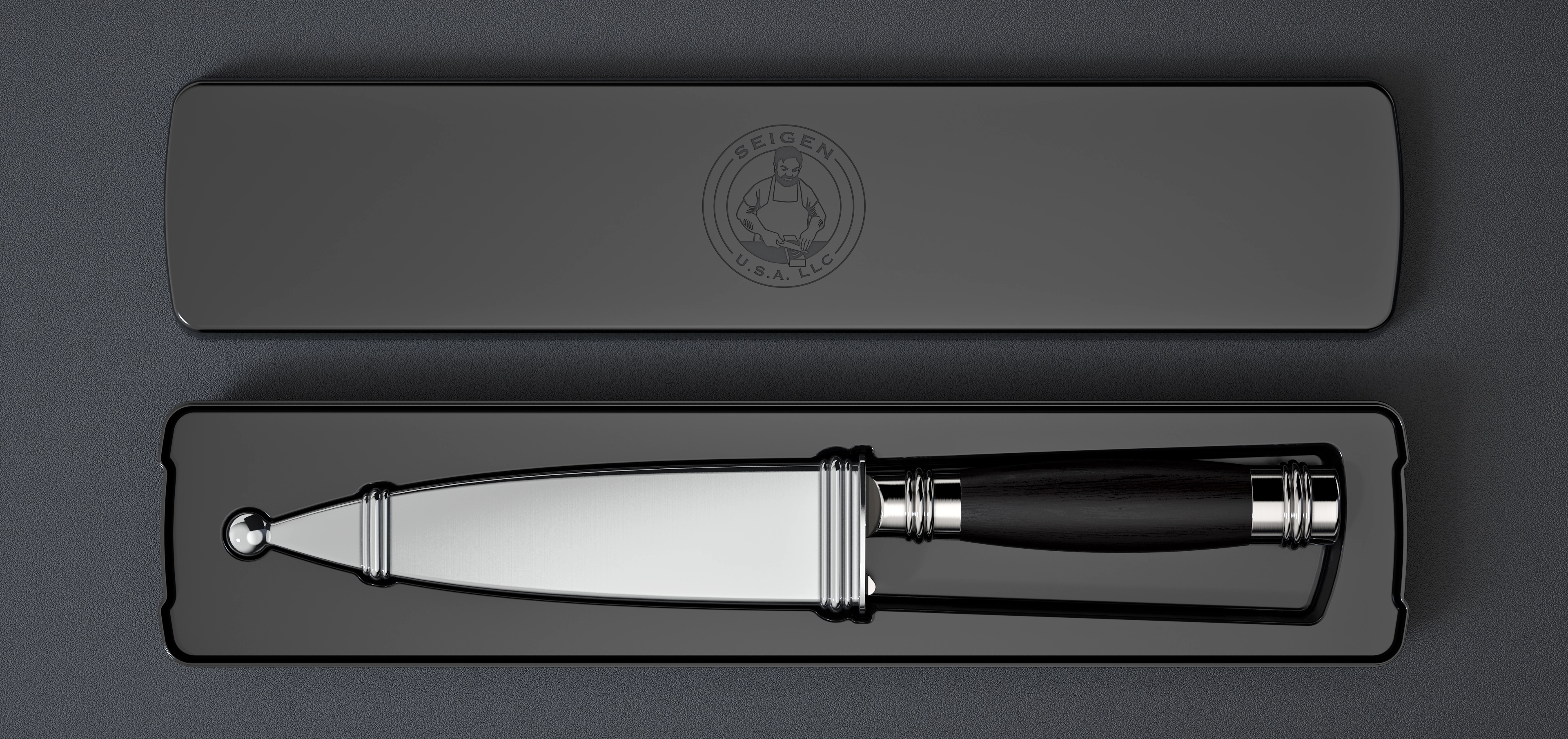 Knife with sheath in premium box.